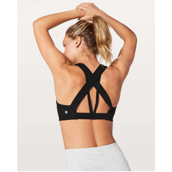 lululemon athletica Other - Lululemon Sweat Times Bra Criss Cross Racerback Sports Bra Black